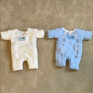 Set of 2 Baby Merlin Magic Sleepsuits - Cream and Blue
